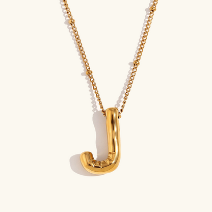 Gold Balloon Initial Necklace