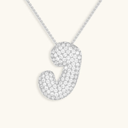 Diamond Initial Bubble Necklace