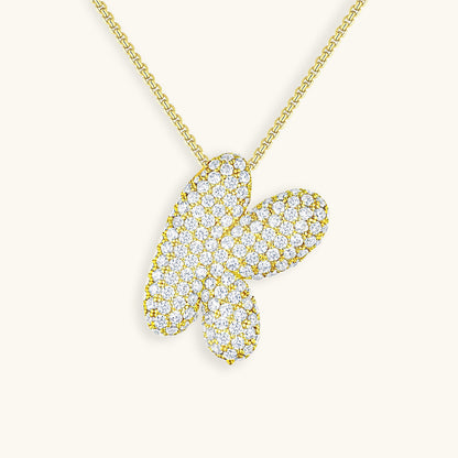 Diamond Initial Bubble Necklace