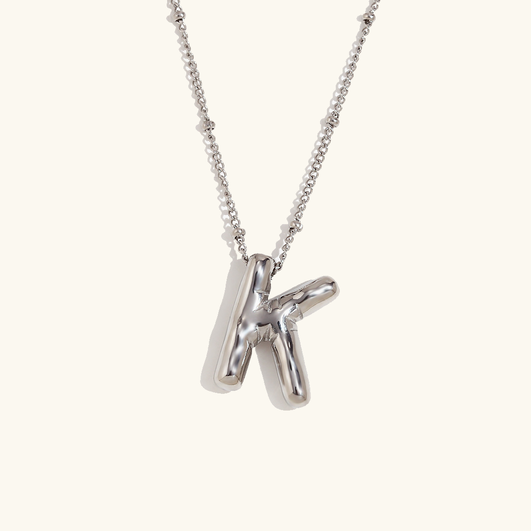 Gold Balloon Initial Necklace