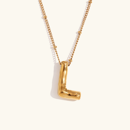 Gold Balloon Initial Necklace