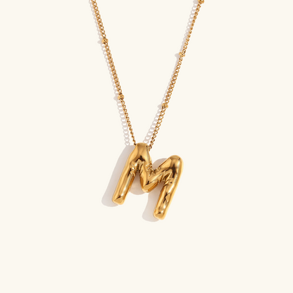 Gold Balloon Initial Necklace