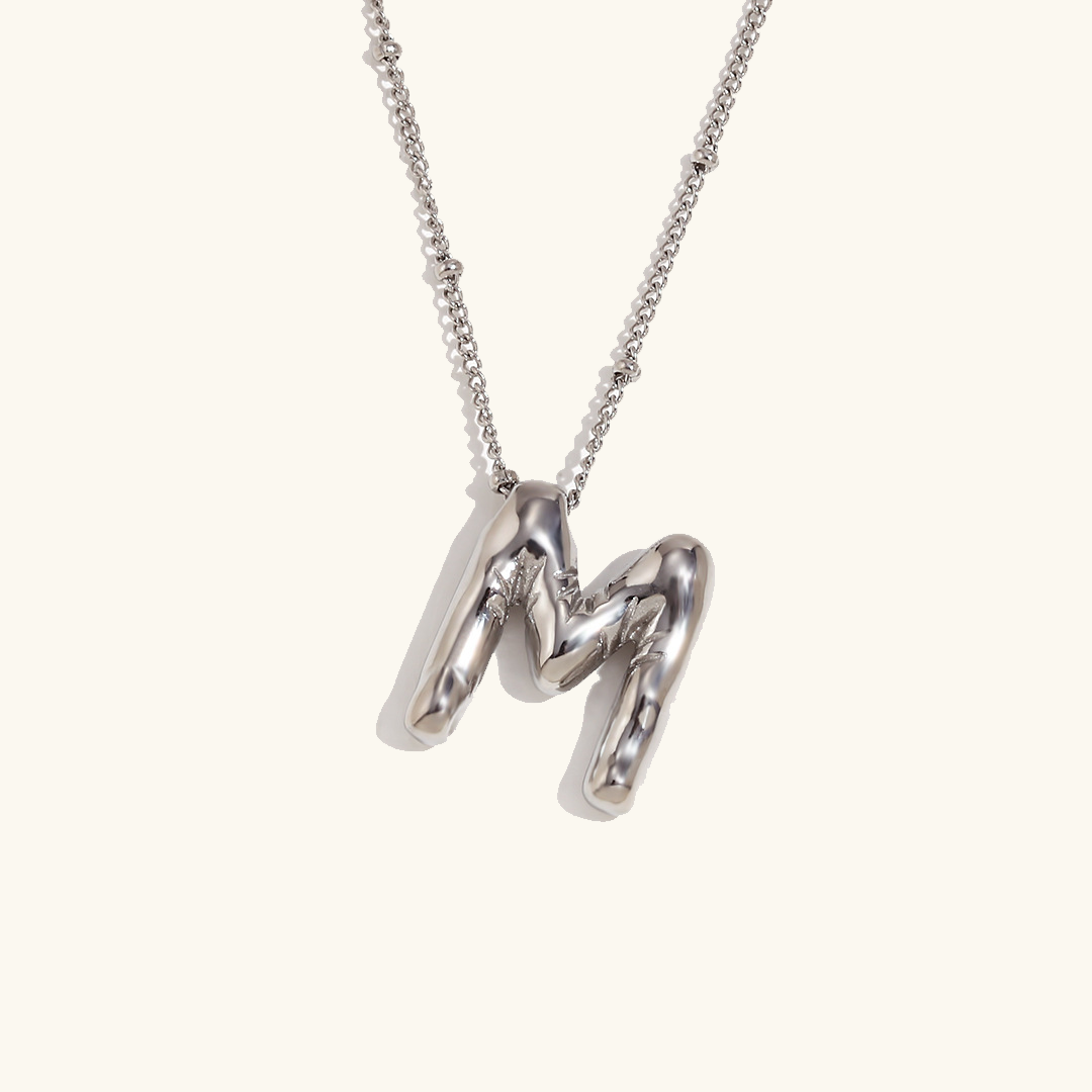 Gold Balloon Initial Necklace