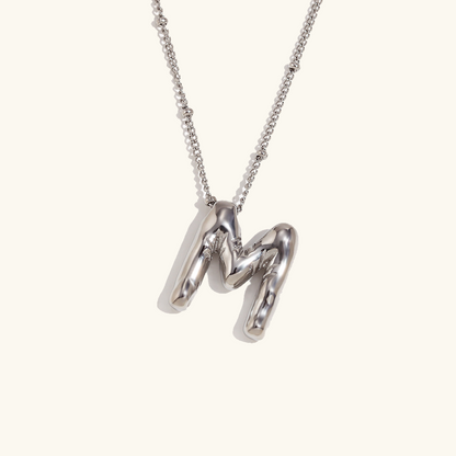 Gold Balloon Initial Necklace