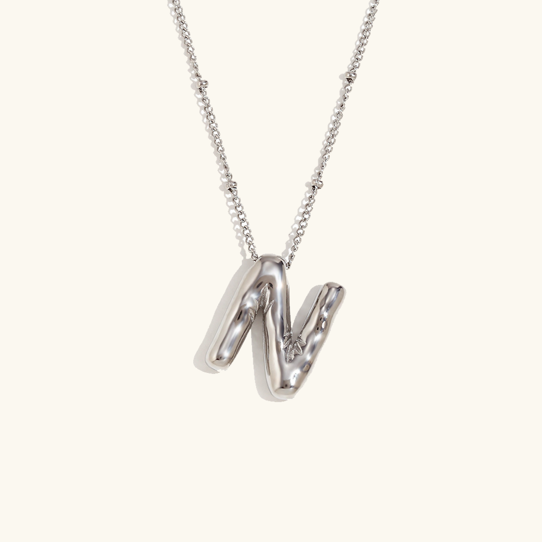 Gold Balloon Initial Necklace