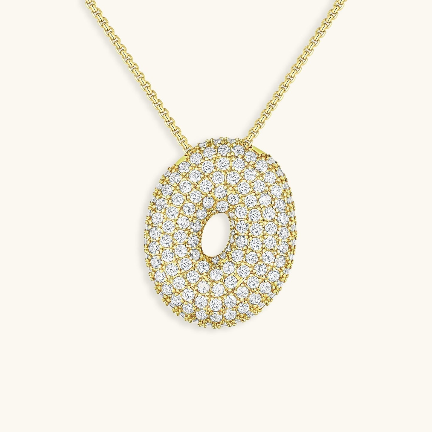 Diamond Initial Bubble Necklace