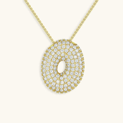 Diamond Initial Bubble Necklace