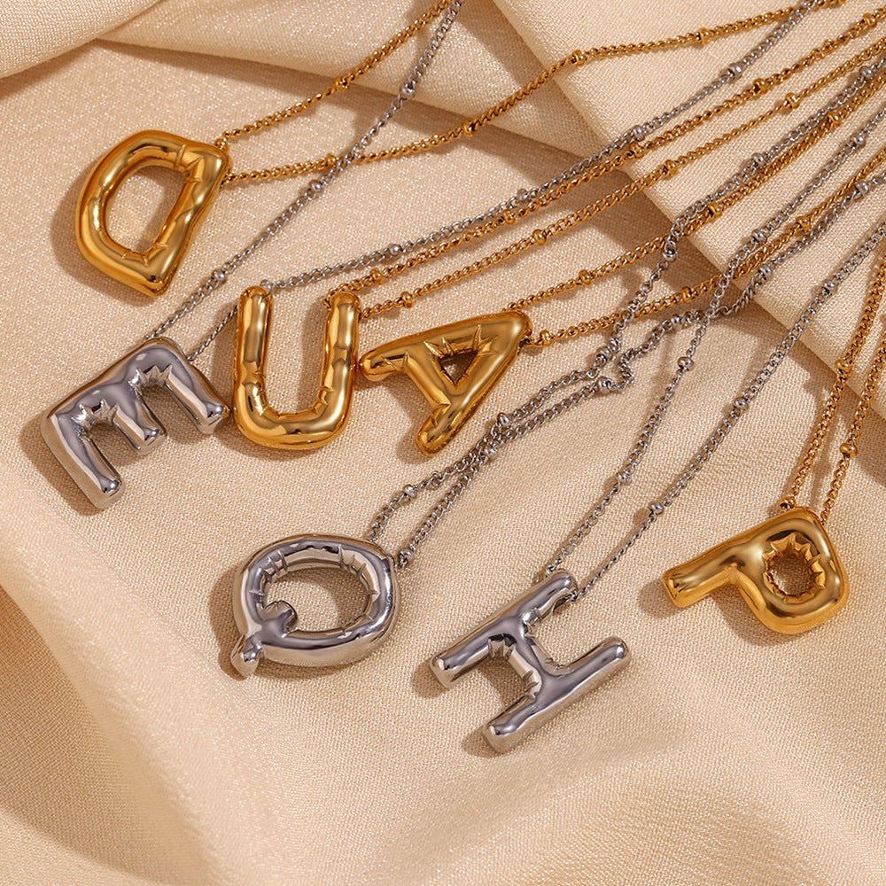 Gold Balloon Initial Necklace