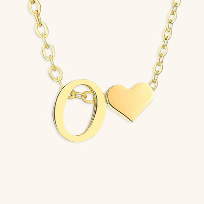 Gold Necklace with Initial Letter