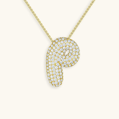 Diamond Initial Bubble Necklace