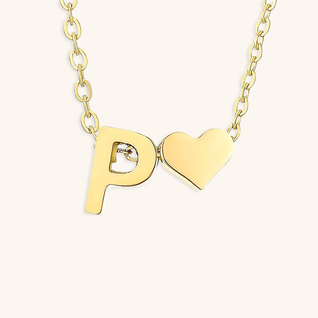 Gold Necklace with Initial Letter