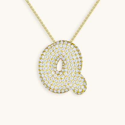 Diamond Initial Bubble Necklace