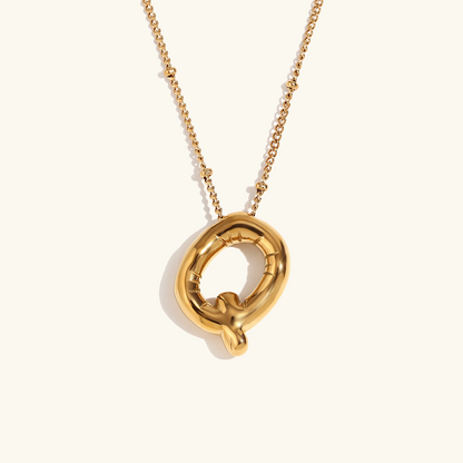Gold Balloon Initial Necklace