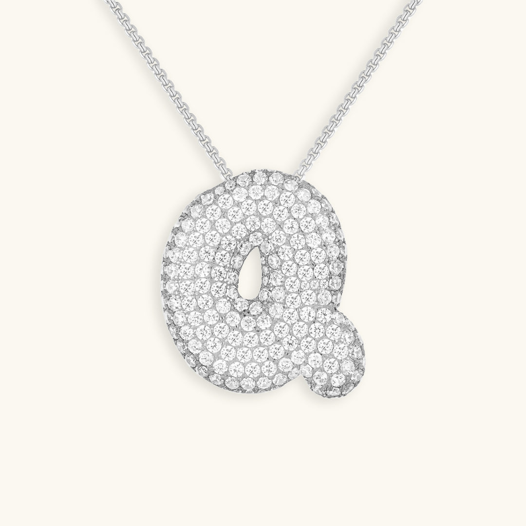 Diamond Initial Bubble Necklace