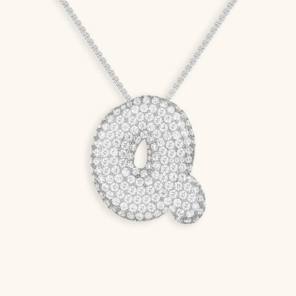 Diamond Initial Bubble Necklace
