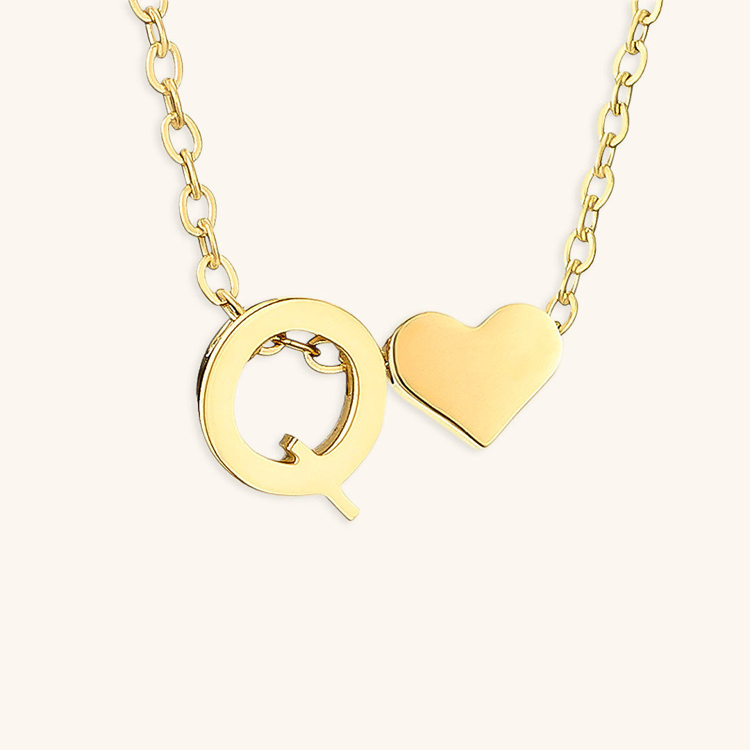 Gold Necklace with Initial Letter