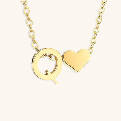 Gold Necklace with Initial Letter