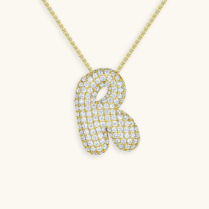 Diamond Initial Bubble Necklace
