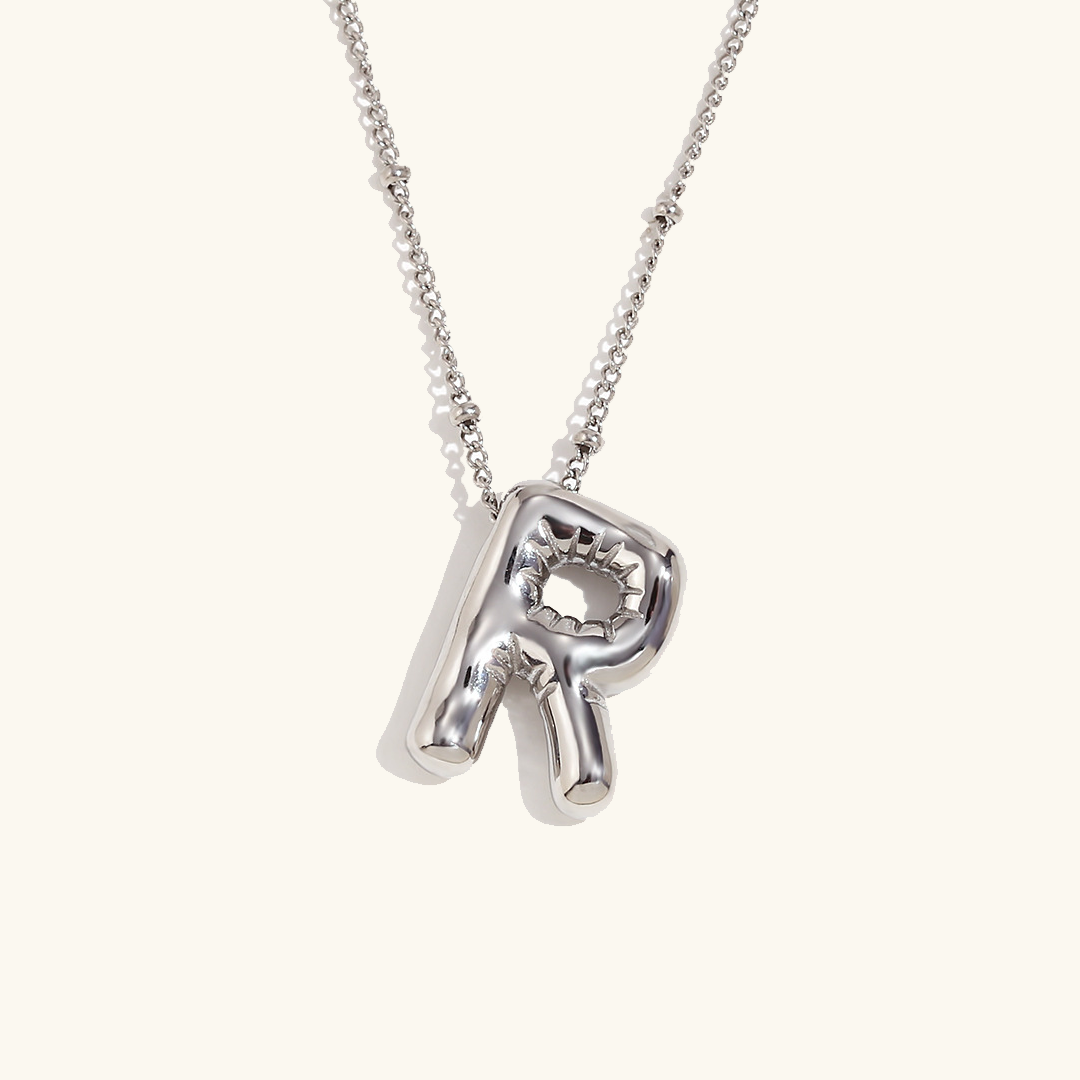 Gold Balloon Initial Necklace