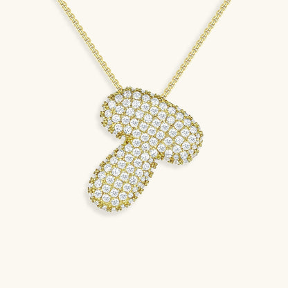 Diamond Initial Bubble Necklace