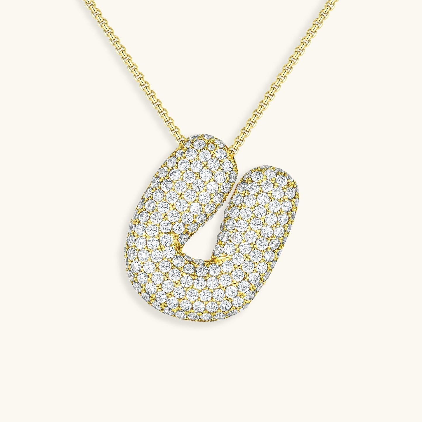 Diamond Initial Bubble Necklace