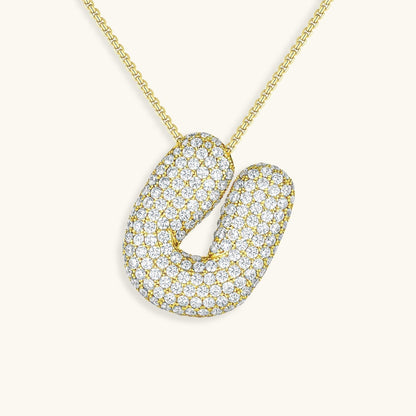 Diamond Initial Bubble Necklace