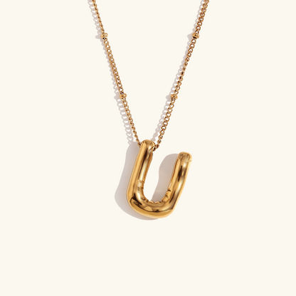 Gold Balloon Initial Necklace