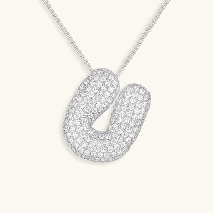 Diamond Initial Bubble Necklace