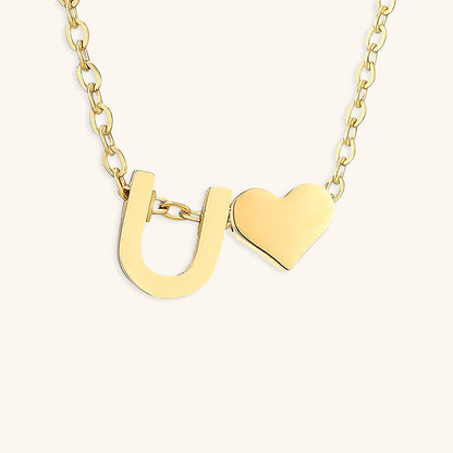 Gold Necklace with Initial Letter