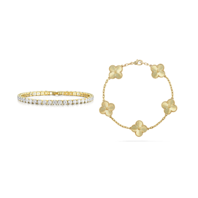 Elegant Alessia Gold Charm Bracelet Set