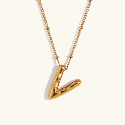 Gold Balloon Initial Necklace