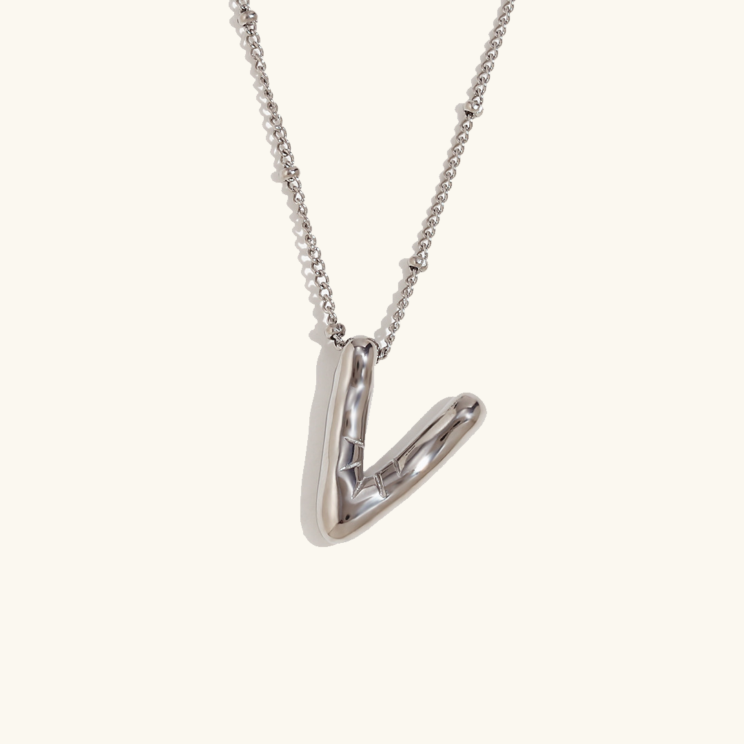 Gold Balloon Initial Necklace