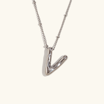 Gold Balloon Initial Necklace