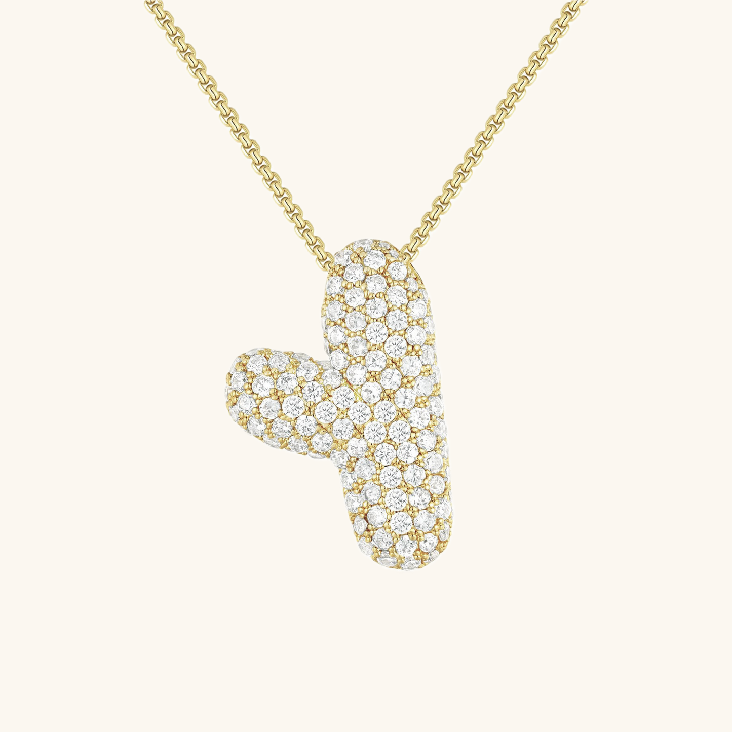 Diamond Initial Bubble Necklace