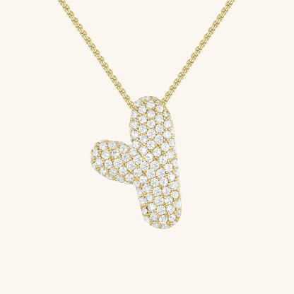 Diamond Initial Bubble Necklace