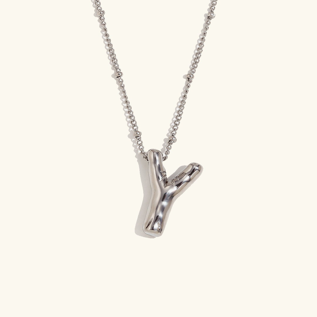 Gold Balloon Initial Necklace