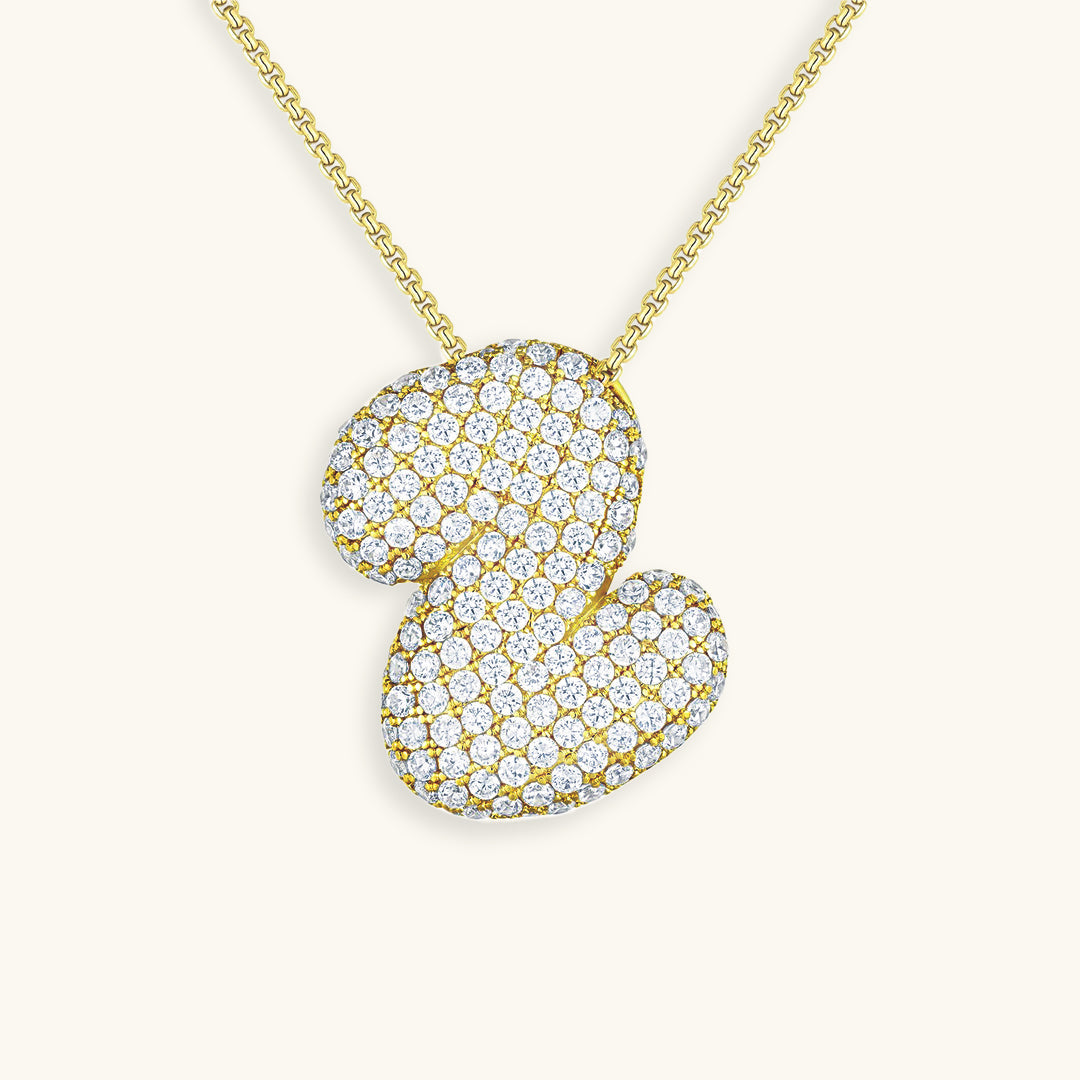 Diamond Initial Bubble Necklace