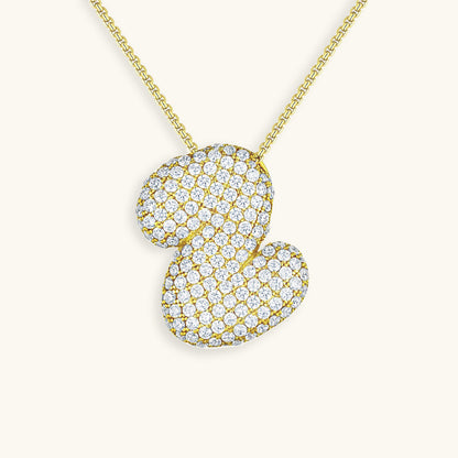 Diamond Initial Bubble Necklace