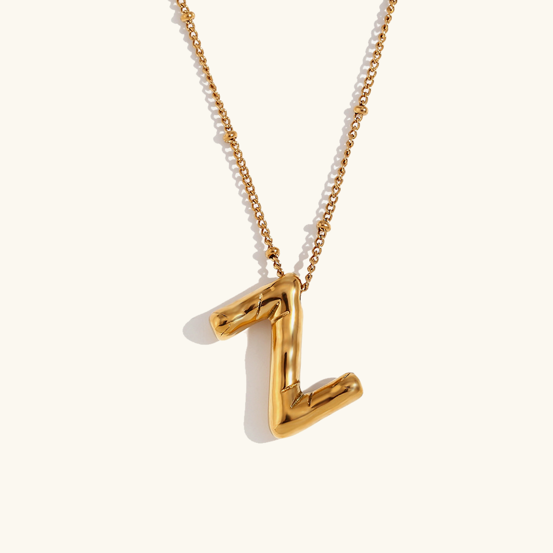 Gold Balloon Initial Necklace