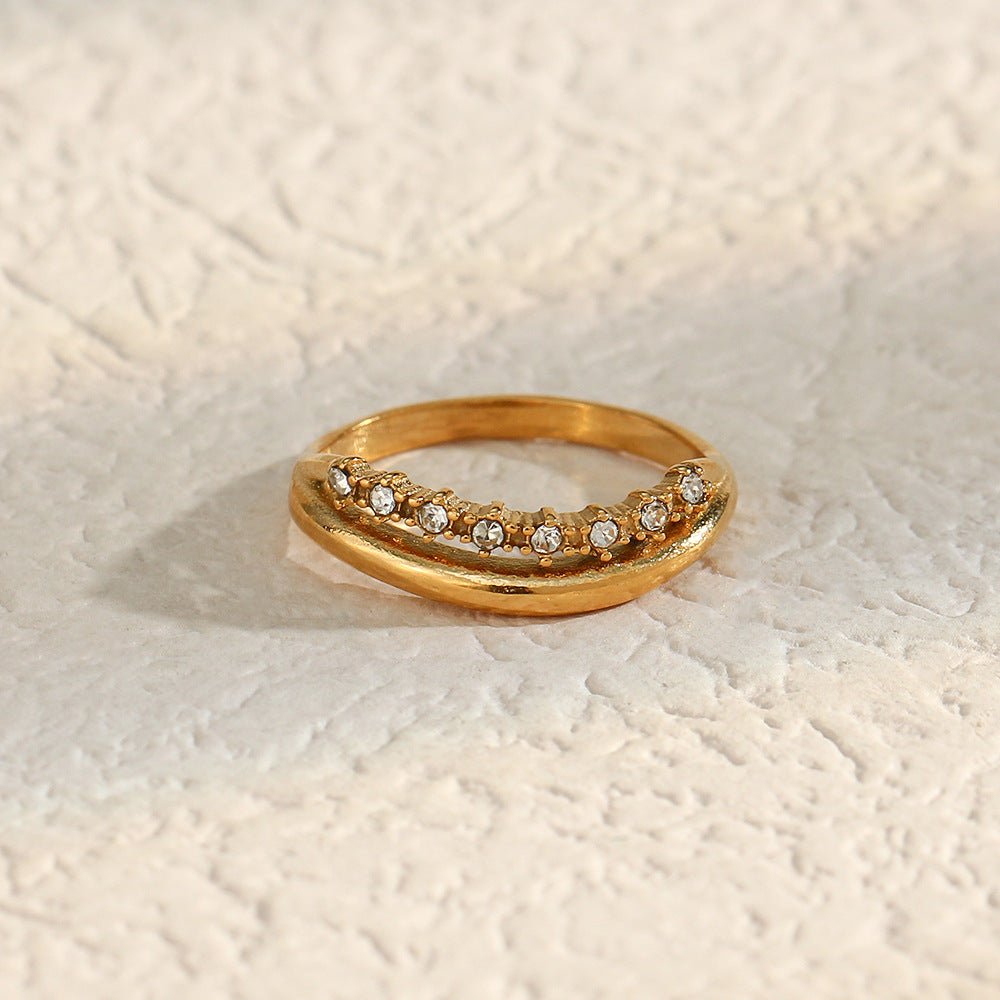Adeline Gold Ring with Diamond Simulant