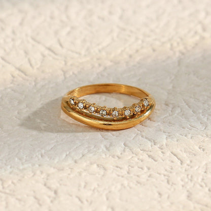 Adeline Gold Ring with Diamond Simulant