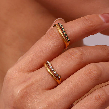 Adeline Gold Ring with Diamond Simulant