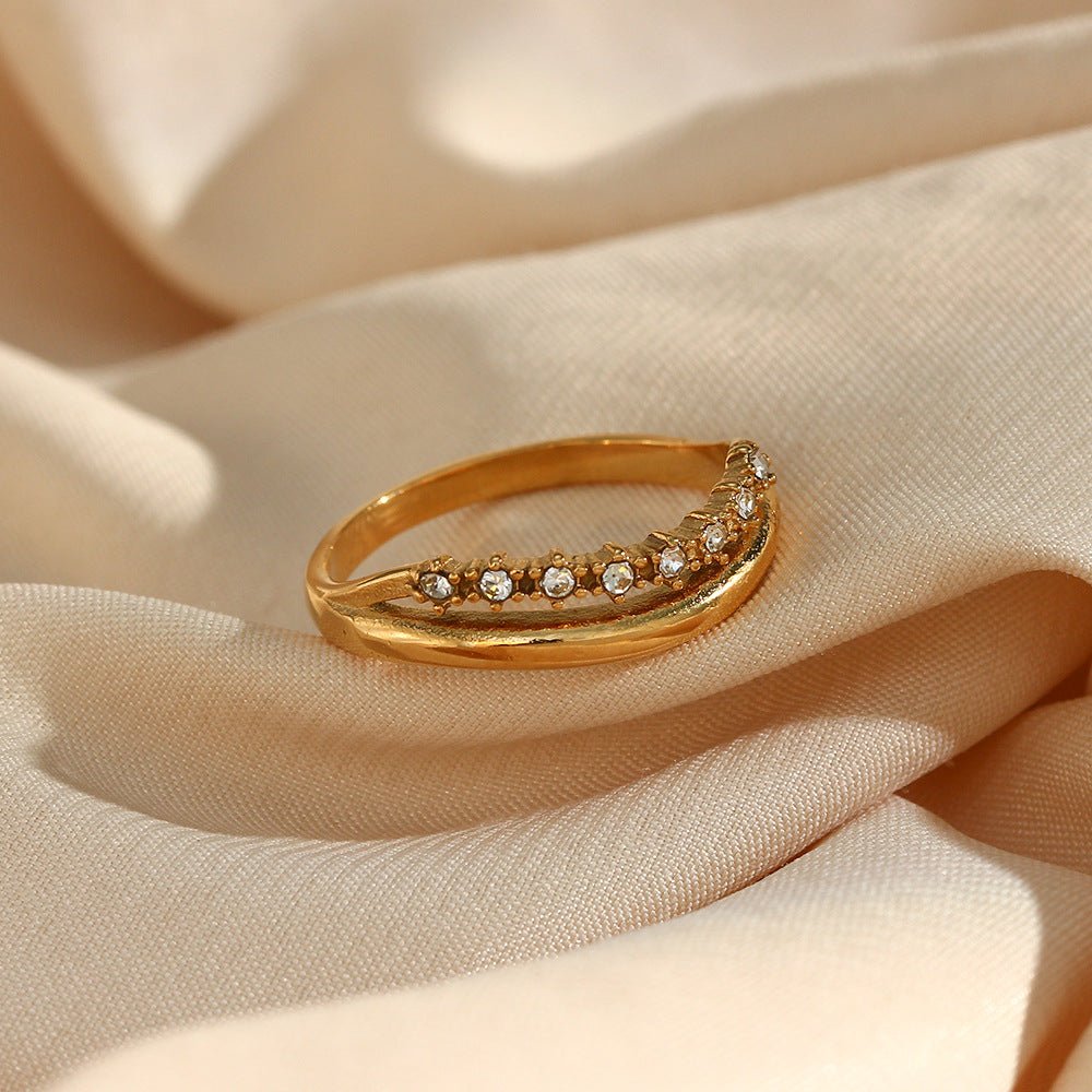 Adeline Gold Ring with Diamond Simulant