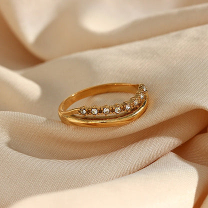 Adeline Gold Ring with Diamond Simulant