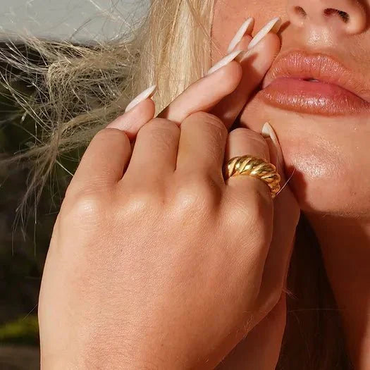Amaia Gold Crescent Ring