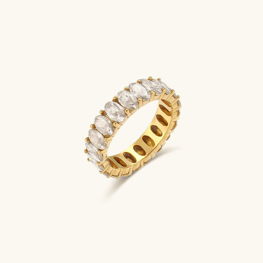 Gold Ring with Diamond Simulant Antoinette