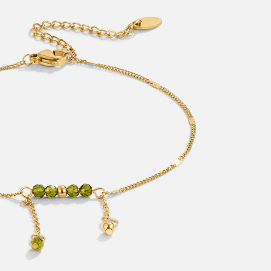 Arizona Green Beaded Fringe Ankle Bracelet