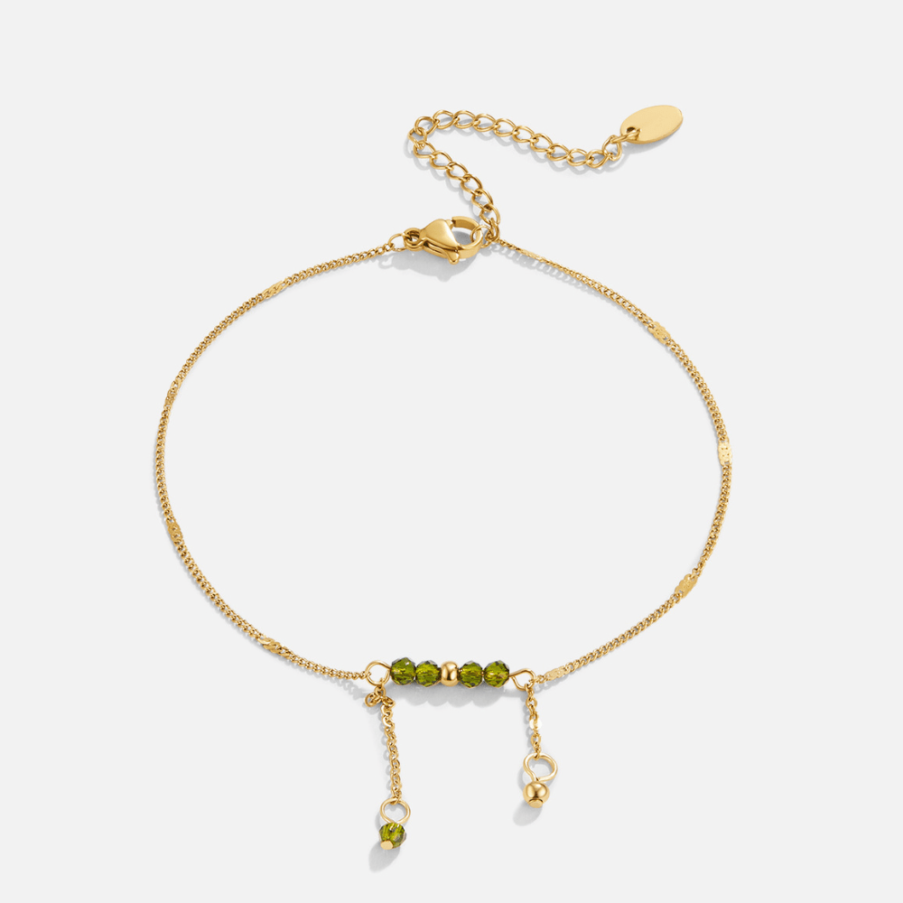 Arizona Green Beaded Fringe Ankle Bracelet