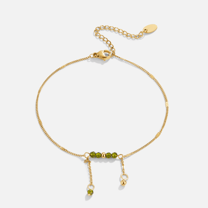 Arizona Green Beaded Fringe Ankle Bracelet