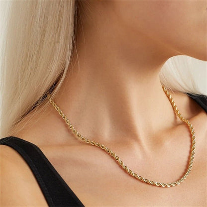 Bianca Rope Chain Necklace in Gold
